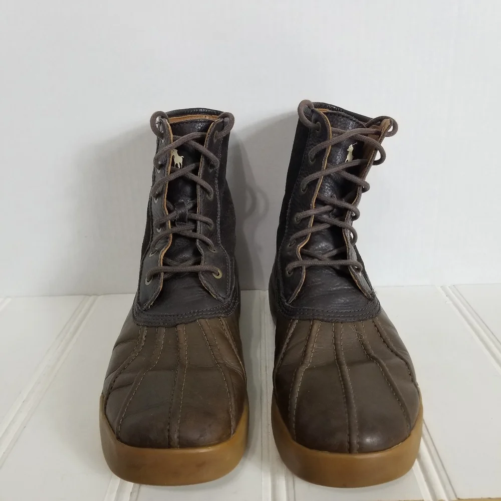 Polo Ralph Lauren Boots 11.5 Declan Leather Water Repellent Outdoor Dark Brown R